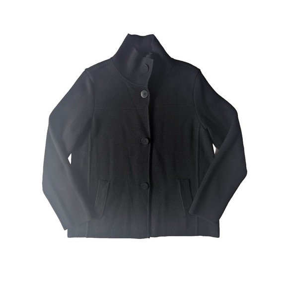 Talbots Sweater Womens Small Merino Wool Cardigan Black Button‎ Up Pockets Soft - Picture 2 of 9